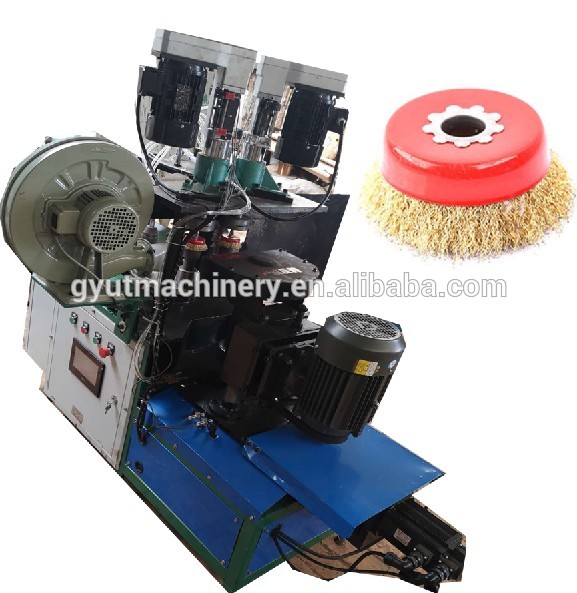 Durable cup brush making machine, brass wire wheel brushing machine